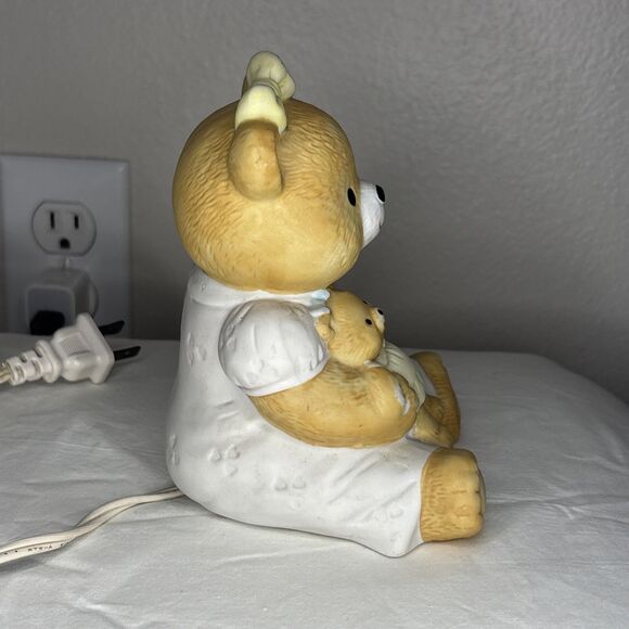 Vintage Collectible Mama Bear With Bow and Baby Bear Night Light - Tested - Picture 3 of 7